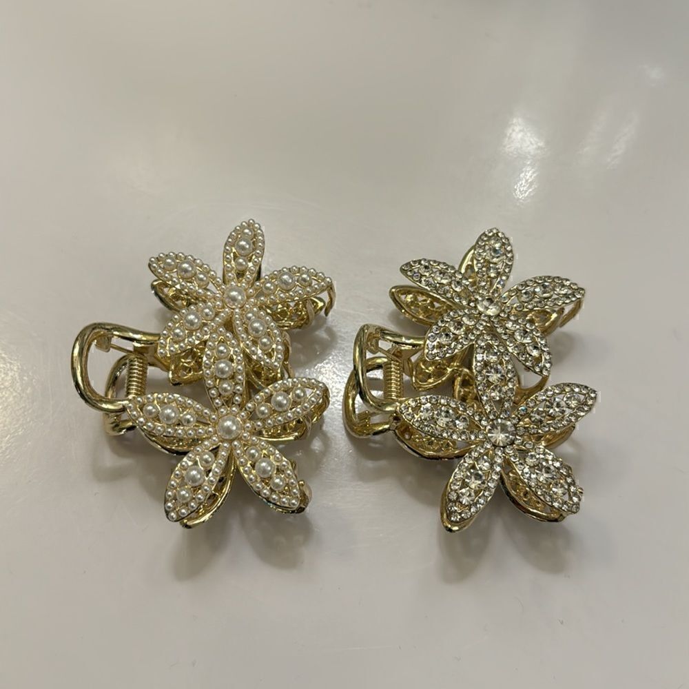 Hair Clips Pearls and CZ (2) - Picture 5 of 5